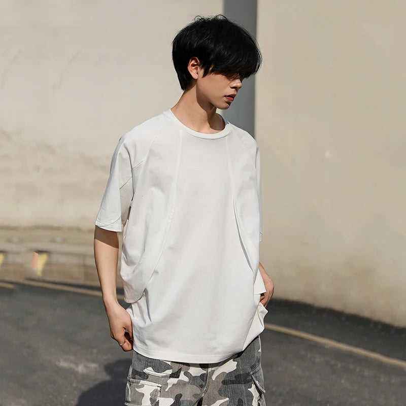 Men's T-shirt Style High Sense Division Deconstructs American Short Sleeve Trendy Round Neck Loose Top Summer 9C5772