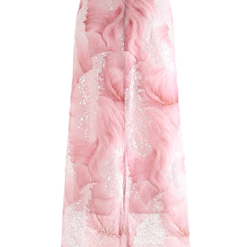 Load image into Gallery viewer, High Elastic Waist Blue Tie Dye Nailed Mesh Elegant Long Half-body Skirt Women Fashion Tide New Spring Autumn 20251DJ0705
