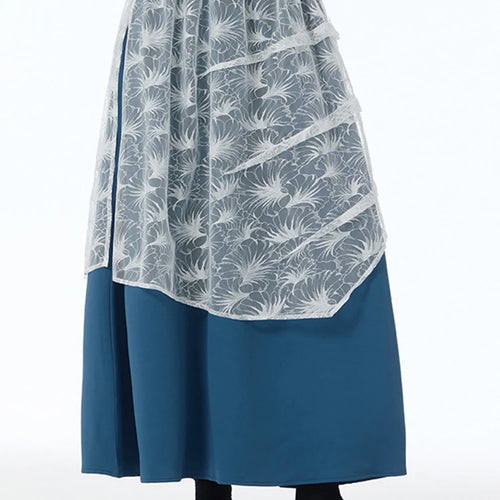 Load image into Gallery viewer, High Elastic Waist Black Lace Spliced Irregular A-line Half-body Skirt Women Fashion Tide New Spring Autumn 2025 1DJ1251
