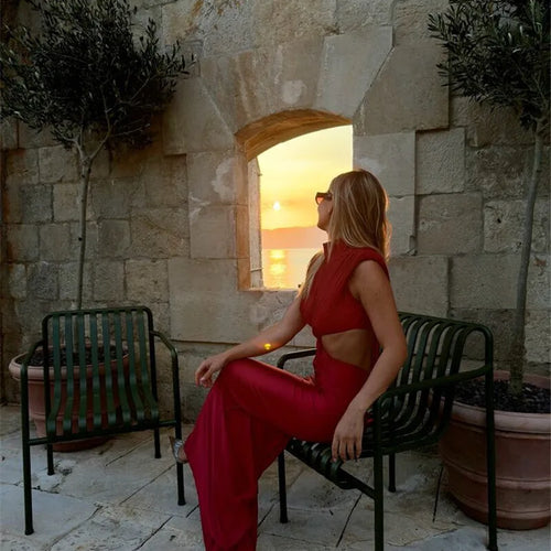 Load image into Gallery viewer, Hollow Out Turtleneck Sexy Maxi Dress For Women Fashion Solid Sleeveless Bodycon Tank Dresses Femme Club Party Dress
