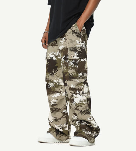 Men's Cargo Pants New American Style Loose Straight Leg Causal High Street Handsome Male Trousers Summer 2025 9W1737