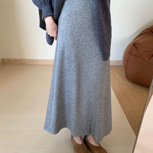 Load image into Gallery viewer, Korean Version 2024 Solid High Waist Versatile Slim Long Skirts For Women Autumn Office Elegant Festival Skirt Simplicity Street
