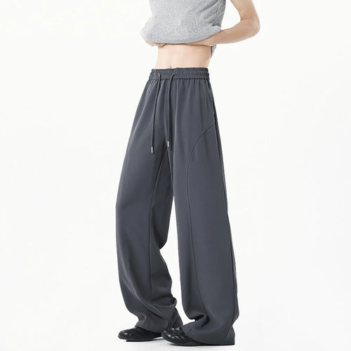 Load image into Gallery viewer, American Style Men's Suit Pants Straight Leg Trendy Solid Color Simple Tide Elastic Waist Stylish Male Trousers 9W1882
