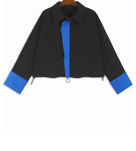 Blue Big Size Shirt Half-body Skirt Two Pieces Suit New Lapel Long Sleeve Women Fashion Tide Spring Autumn 2025 1DH7625