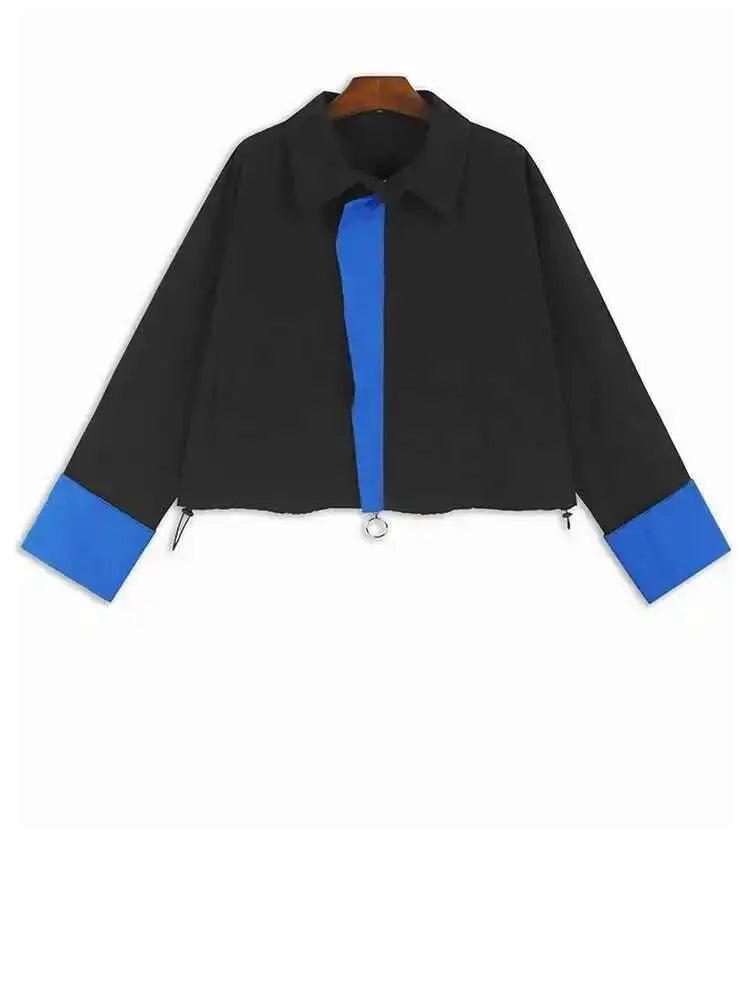 Blue Big Size Shirt Half-body Skirt Two Pieces Suit New Lapel Long Sleeve Women Fashion Tide Spring Autumn 2025 1DH7625