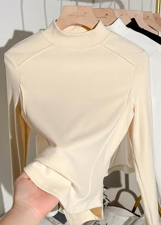 2024 Women Pullover Half Turtleneck Sweater Autumn Winter Long Sleeve Slim Korean Simple Basic Solid Elegant Tops Vintage Trend