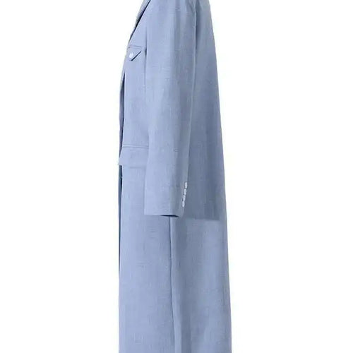 Load image into Gallery viewer, Women Blue Big Size Long Elegant Blazer New Lapel Long Sleeve Loose Fit Jacket Fashion Tide Spring Autumn 2025 2AAA0
