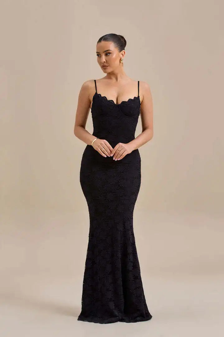 Spaghetti Strap Backless Sexy Maxi Dress For Women Gown Elegant Sleeveless Evening Club Party Bodycon Dress Clubwear