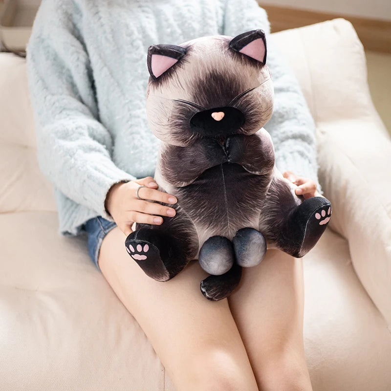 40/50cm Lifelike Siamese Cats Plush Toy simulation American Shorthair Cute Cat Doll Pet Toys Home Decor Gift For Girls birthday