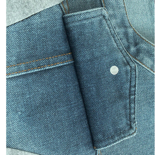 Load image into Gallery viewer, Women Gray Denim Color-block Big Size Casual T-shirt New Round Neck Short Sleeve Fashion Tide Spring Summer 2025 1DJ1354
