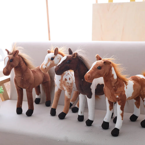 Load image into Gallery viewer, 28-70CM Simulation Horse Plush Toys Cute Stuffed Animal Doll Soft Realistic Horse Toy Kids Newborn Birthday Gift Home Decoration
