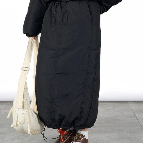 Load image into Gallery viewer, High Waist Beige Drawstring Shaped Warm Duck Down Half-body Skirt Women Fashion Tide New Autumn Winter 2025 1DH7468
