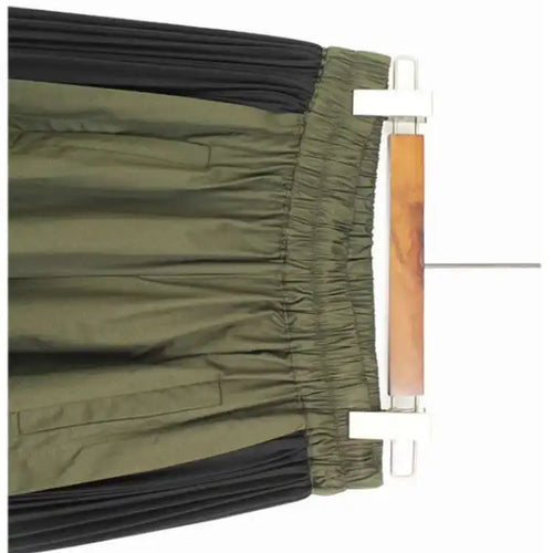 Load image into Gallery viewer, High Elastic Waist Green Pleated Color-block Long Wide Leg Pants New Trousers Women Fashion Spring Autumn 2025 1DJ0126
