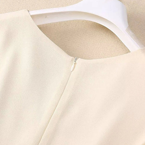 Load image into Gallery viewer, Solid Spliced Folds Slimming Dresses For Women V Neck Short Sleeve High Waist Temperament Long Dress Female Fashion
