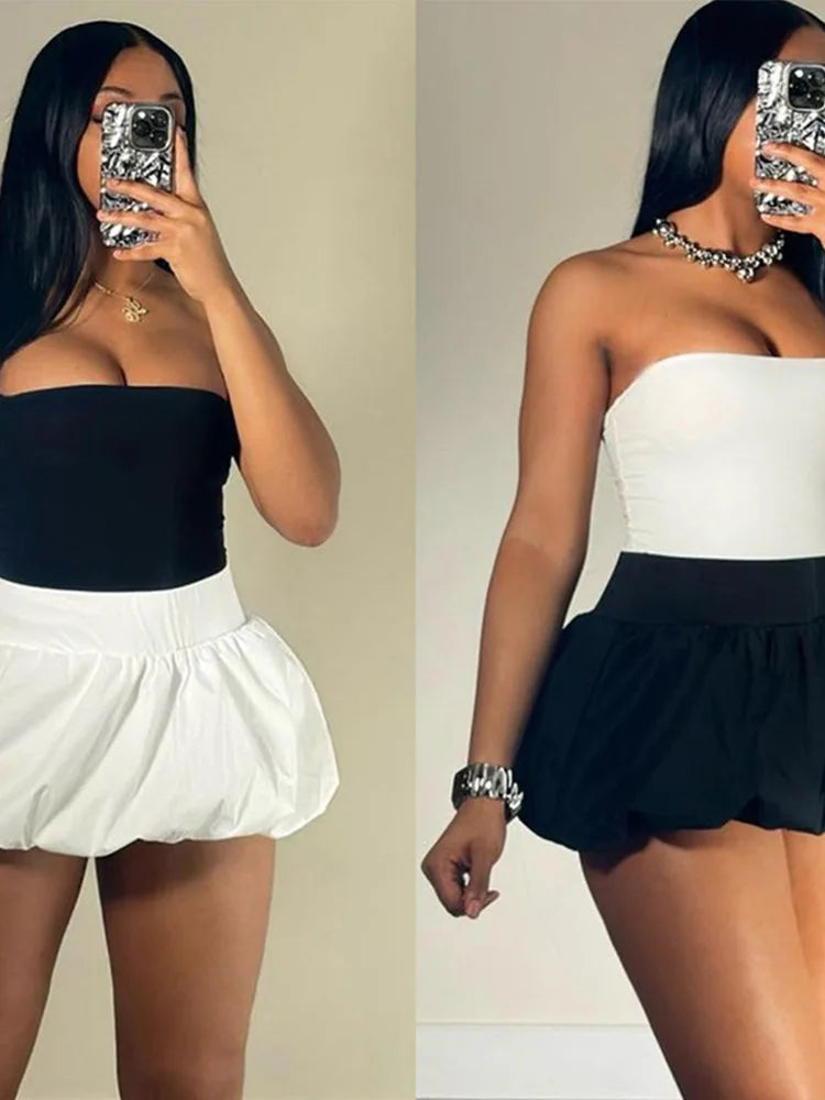 Ball Gown Skirts Women Y2K Hottie 2025 Summer Trend Midnight Waistband Miniskirts Birthday Streetwear Wild Bottoms