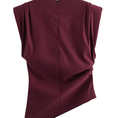 Load image into Gallery viewer, New European and American fashion simple pleated decorative shoulderless top
