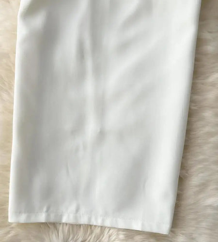 Spring Autumn Temperament Party Thick White Package Hip Midi Skirt Women Elegant High Waist Split Pencil Skirts Female Versatile