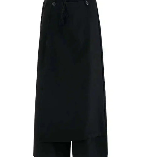 High Elastic Waist Black Irregular Bandage Long Wide Leg Pants New Trousers Women Fashion Tide Spring Autumn 2025 CPG2302