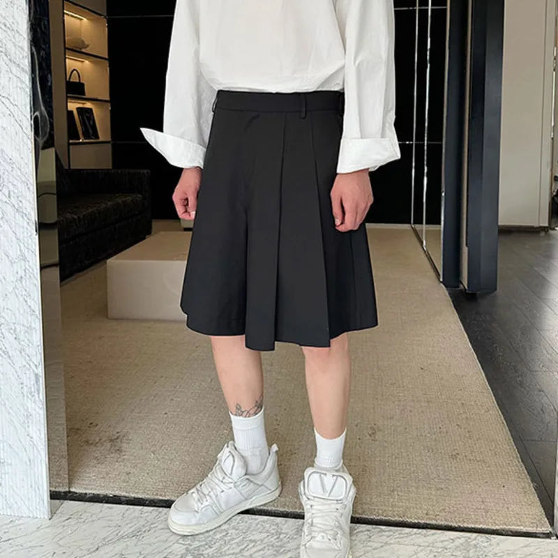 Three Dimensional Pleated Suit Shorts Men's 2024 New Summer All-match Personality Women Culottes Male Fashion Trend 9C5847