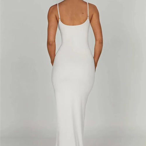 Load image into Gallery viewer, Spaghetti Strap Backless Bodycon Maxi Dress Women Autumn New Thickened Fabric Sleeveless Club Party Sexy Long Dress
