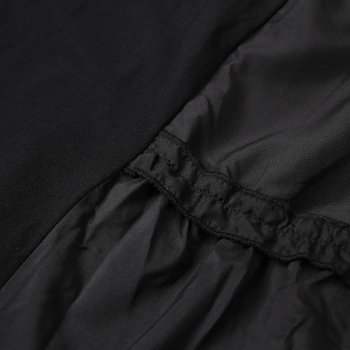 Load image into Gallery viewer, Women Black Ruffles Irregular Big Size Mini Dress New Round Neck Short Sleeve Fashion Tide Spring Summer 2025 1DH9574
