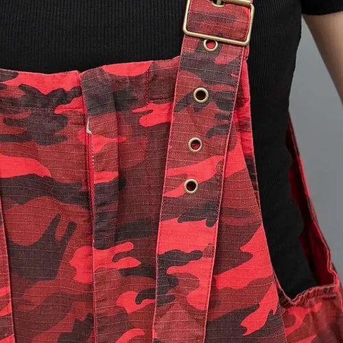 Load image into Gallery viewer, High Waist Red Camouflage Big Size Long Overalls Wide Leg Jeans New Women Trousers Fashion Tide Spring Autumn 2025 1DH9905
