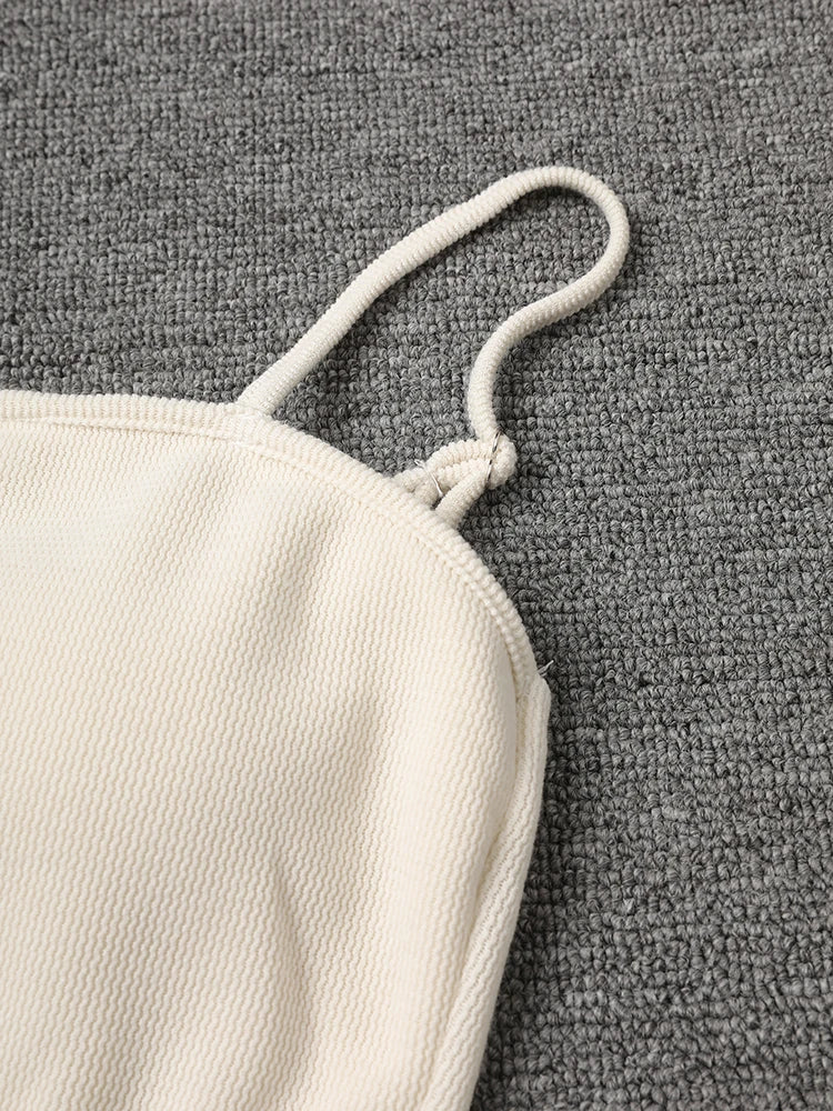 Beige Irregular Tank Top Brief Wide Leg Pants Two Piece Suit New Sleeveless Women Fashion Tide Spring Summer 2025 CPG3157