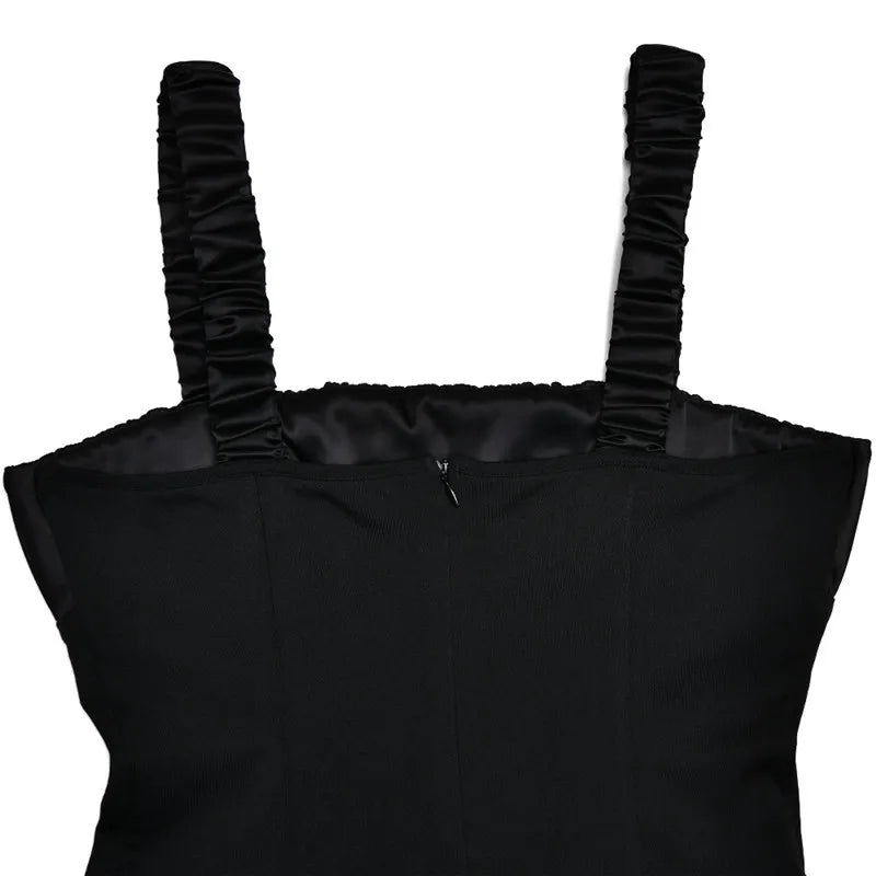 Elegant Satin Corset Mini Dress For Women  Fashion New Spaghetti Strap Sleeveless Backless A-line Club Party Sexy Dress