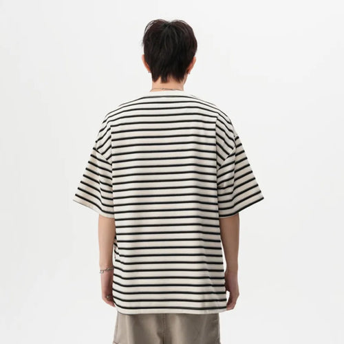 Load image into Gallery viewer, Men's T-shirts New Summer Fashion Striped Design Round Neck Short Sleeve Trendy Clothing Male Causal Pullover Tees 9W1666
