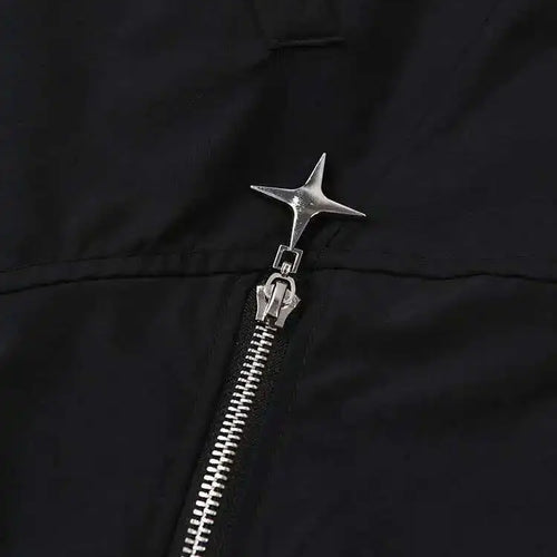 Load image into Gallery viewer, Women Black Zipper Irregular Big Size Blouse New Lapel Long Sleeve Loose Fit Shirt Fashion Spring Autumn 2025 1DF743301
