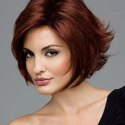 Load image into Gallery viewer, Female Red Wigs Short Synthetic Hair Curly Wigs for Women Shag Natural Wig for Mother Trendy Mommy Wig Old Lady Costume
