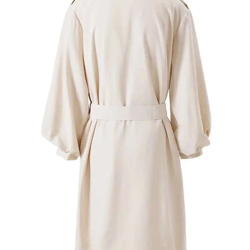 Load image into Gallery viewer, Women Beige Brief Belted Casual Trench New Lapel Long Sleeve Windbreaker Fashion Tide Spring Autumn 2025 CPG1179
