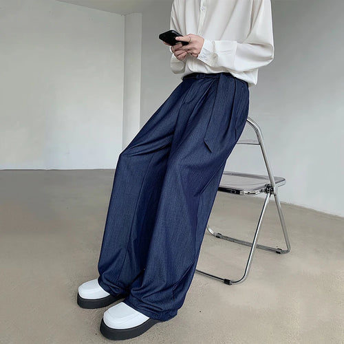 Load image into Gallery viewer, Chic Men&#39;s Casual Pants Droop Loose Straight Bottom Wide Leg Solid Color Male Trousers Summer Simple 9C6408
