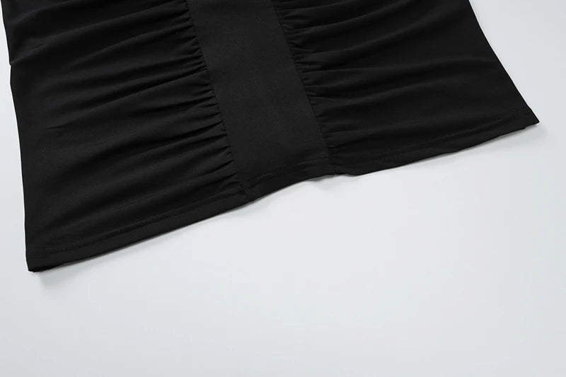 Halter Deep V Neck Sexy Maxi Dress For Women Gown Black Sleeveless Backless Bodycon Ruched Club Party Long Dress