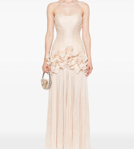 Solid Spliced Folds Slimming Dresses For Women Slash Neck Sleeveless High Waist Temperament Dress Female Fashion