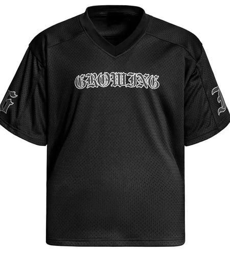 Men Mesh T-Shirt Vintage Graphic Print Jersey Quick Drying Breathable Tshirt Streetwear Hip Hop Summer V-Neck Loose Sports Tops