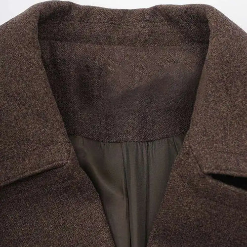 Load image into Gallery viewer, Brown Thick Big Size Double Breasted Woolen Coat New Lapel Long Sleeve Women Jacket Fashion Autumn Winter 2025 CPG2458
