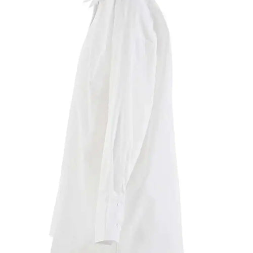 Load image into Gallery viewer, Women White Irregular Spliced Big Size Casual Blouse New Lapel Long Sleeve Shirt Fashion Tide Spring Autumn 2025 CPG2045
