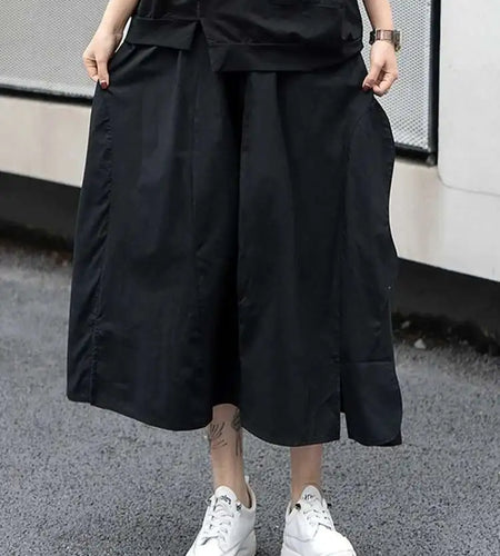 High Elastic Waist Irregular Side Spliced A-line Half-body Skirt Women Fashion Tide New Spring Autumn 2025 1DJ0622