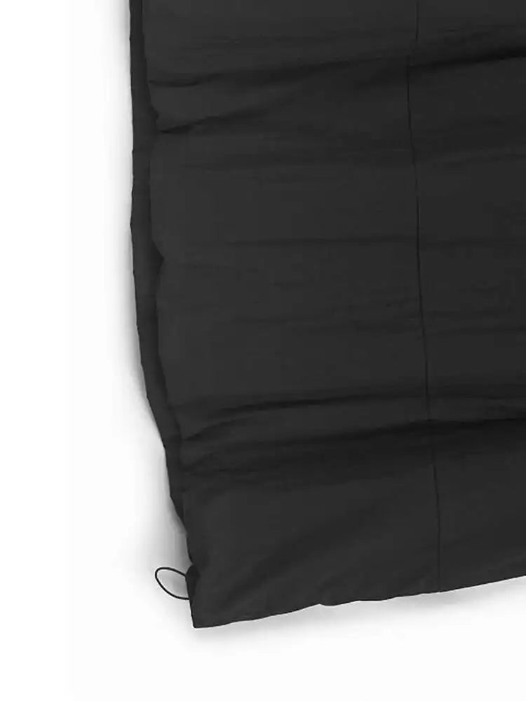 Women Black Pockets Drawstring Big Size Vest Dress New Round Neck Sleeveless Fashion Tide Spring Summer 2025 1DJ0658