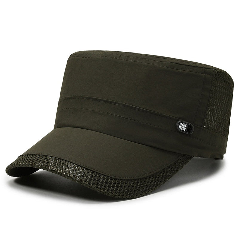 Breathable Men's Military Hats Women's Sunshade Flat Top Snapback Male Summer Cap Mesh Army Sun Baseball Caps Outdoor