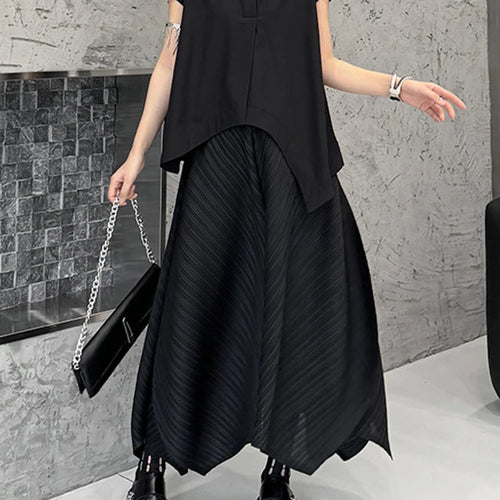 Load image into Gallery viewer, Women Black Irregular Hem Big Size Elegant Blouse New Stand Collar Sleeveless Shirt Fashion Spring Summer 2025 1DJ1465
