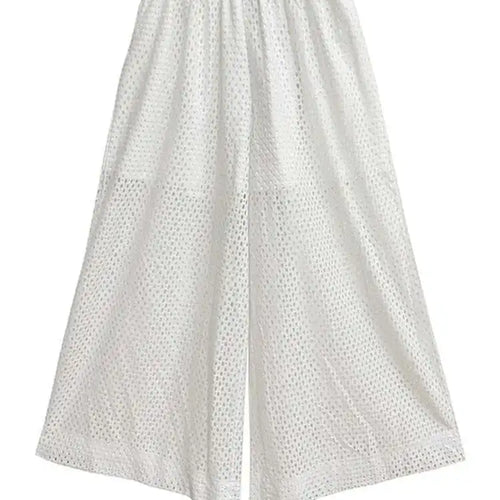 Load image into Gallery viewer, Women White Hollow Out Big Size Long Elegant Shirt Dress New Lapel Sleeveless Fashion Tide Spring Autumn 2025 1DH9424
