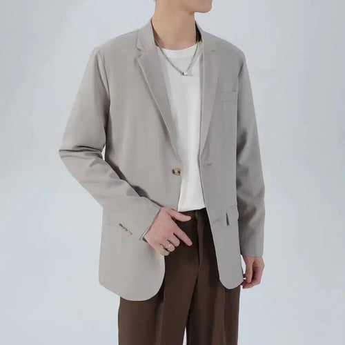 Load image into Gallery viewer, Korean Tide Male Suit Jacket Business Style Turn-down Collar Casual Trendy Top Men's Spring Autumn Loose Simple 9W1217
