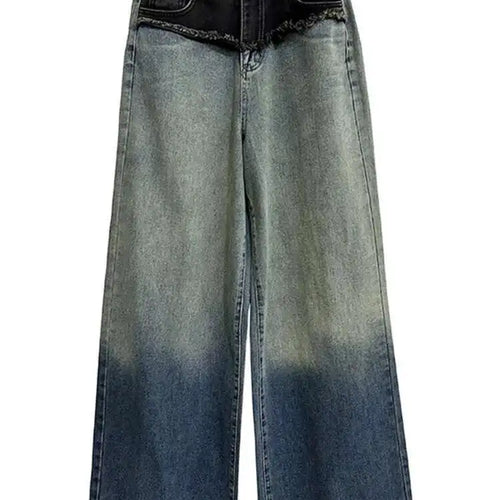 Load image into Gallery viewer, High Waist Blue Gradual Color Denim Burr Long Wide Leg Jeans New Women Trousers Fashion Tide Spring Autumn 2025 1DH5146
