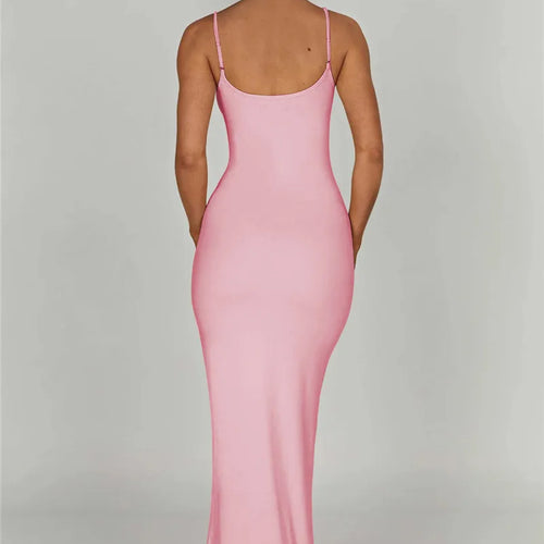 Load image into Gallery viewer, Spaghetti Strap Backless Bodycon Maxi Dress Women Autumn New Thickened Fabric Sleeveless Club Party Sexy Long Dress

