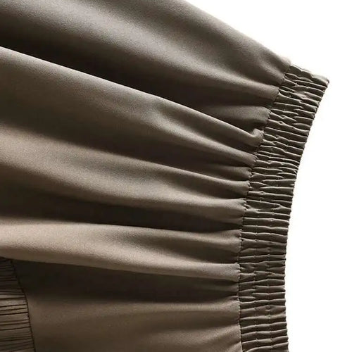 Load image into Gallery viewer, High Elastic Waist Coffee Pleated Ruffles Elegant Half-body Skirt Women Fashion Tide New Spring Autumn 2025  1DJ0431
