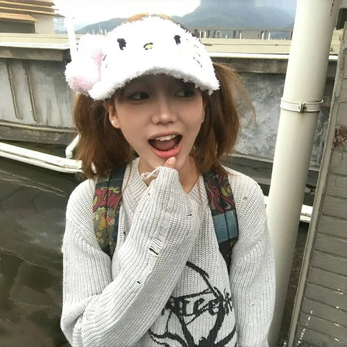 Load image into Gallery viewer, Japanese Y2k Ripped Sweater Vintage Gothic Spider Print Knitted Pullover Trashy 2000s Style Distressed Jumper Grunge 90s
