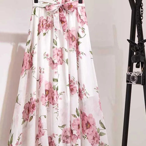 Load image into Gallery viewer, Long Skirt Women For 2024 Spring Summer Lady Korean Style White Black Chiffon Sun School High Waist Midi Skirt Female
