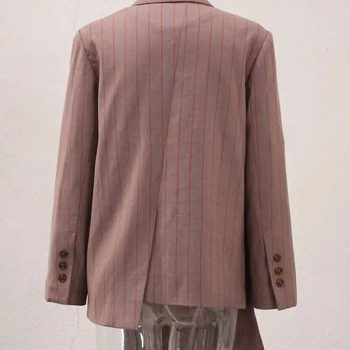 Load image into Gallery viewer, Women Brown Striped Irregular Elegant Big Size Blazer New Lapel Long Sleeve Jacket Fashion Tide Spring Autumn 2025 CPDB202

